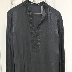 Liz Claiborne Black Silk Cotton Blouse Size L Excellent condition